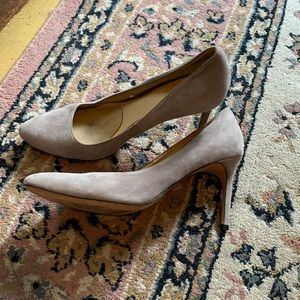 So cute— soft grey Cole Haan pumps! 2 inches